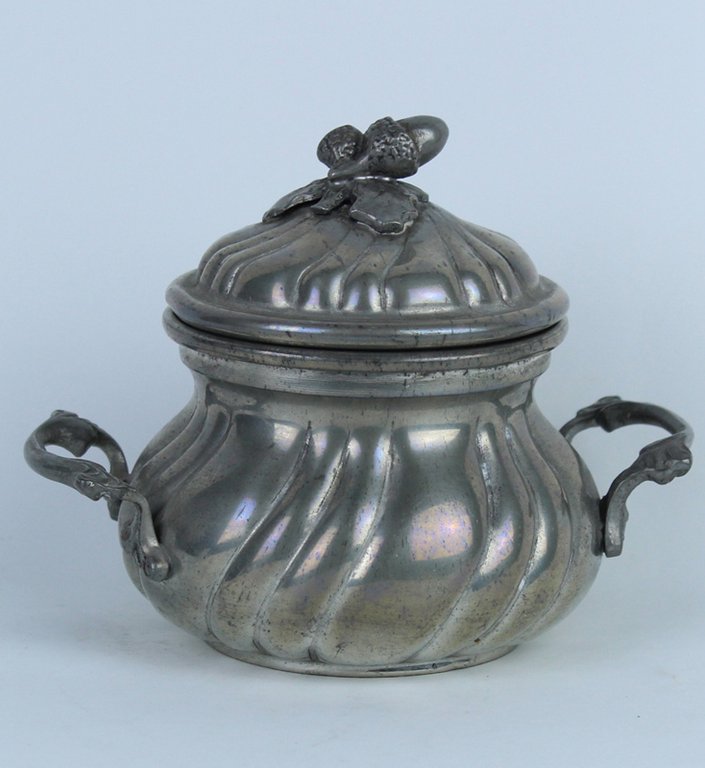 ZUCCHERIERA VINTAGE PELTRO MARCHIO "San NAZARO- Peltro 12/2".