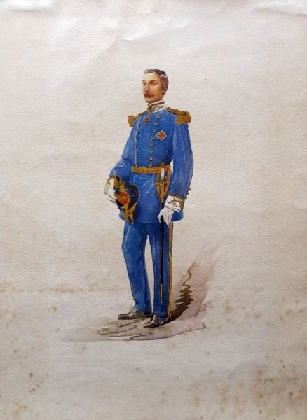 Soldato a figura intera in divisa da Ufficiale Parmense.