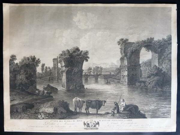 Ier Vue des ruines du Pont d’Auguste sur la Nera …