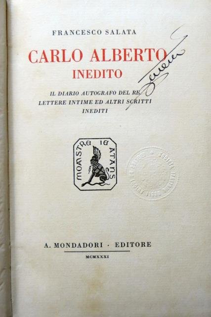 Carlo Alberto inedito. Il diario autografo del Re. Lettere intime …