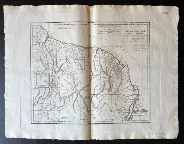 Carte de la Guiane Francaise et Hollandaise.