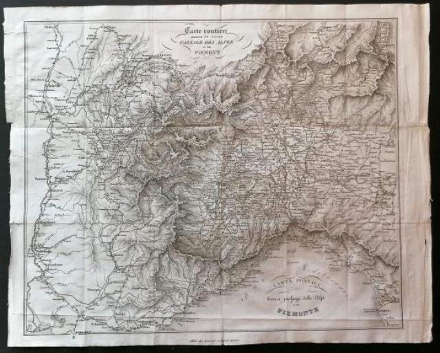 Carte routiere du passage des Alpes et du Piemont / …