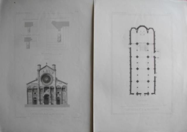 Cathedrale de Modene. Facade / Plan restitué.