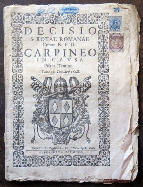 Decisio S. Rotae Romanae Coram R. P. D. Carpineo in …