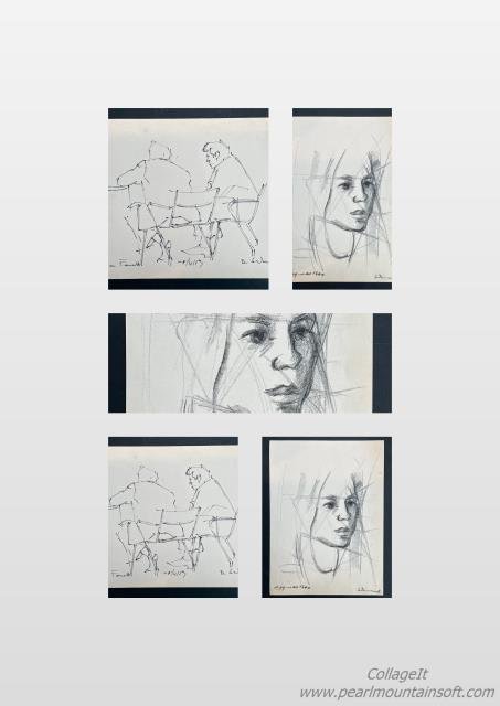 Due disegni fronte / retro di Daniel Schinasi.