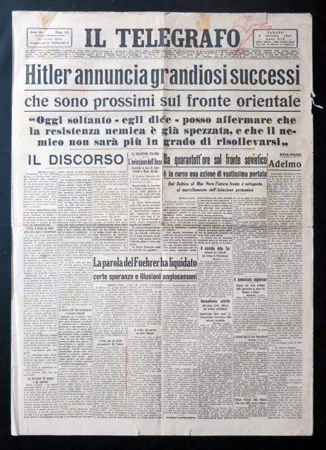 Hitler annuncia grandiosi successi che sono prossimi sul fronte orientale.