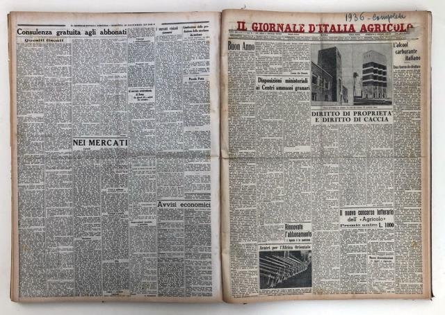 Il Giornale d'Italia Agricolo. Annate 1935 - 1936.