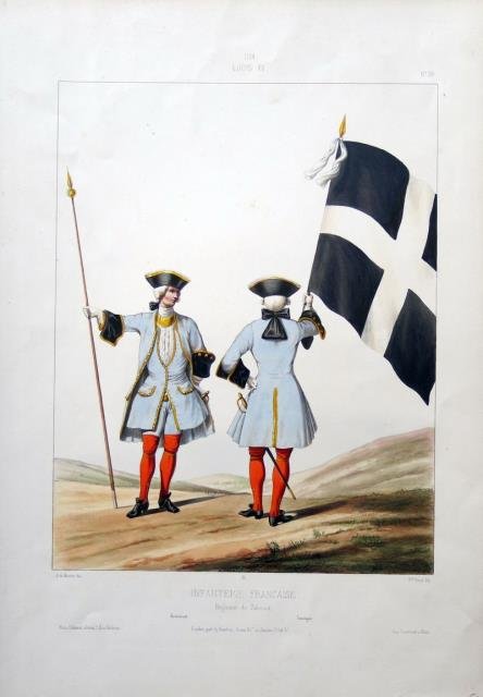 Infanterie Francaise. Regiment du Piémont. Loius XV.