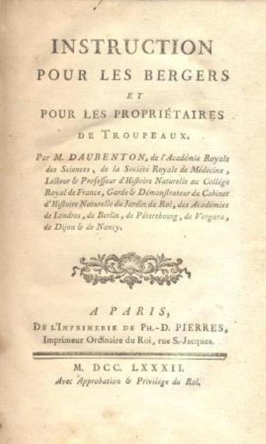 Instruction pour les bergers et pour les propriétaires de troupeaux. …