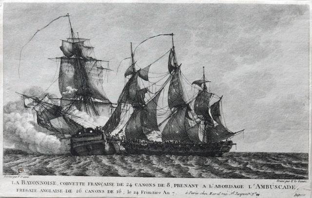 La Bayonnoise, corvette francaise de 24 canons de 8, prenant …