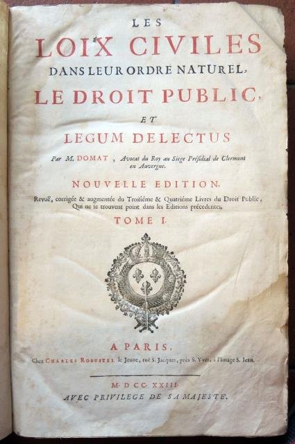 Les Loix Civiles Dans Leur Ordre Naturel. Le Droit Public …