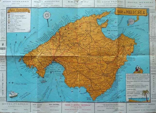Mapa de Mallorca y Plano de Palma.