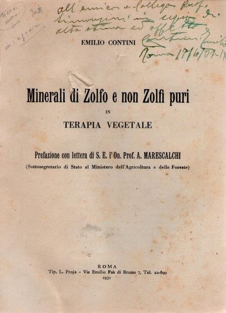 Minerali di zolfo e non zolfo puri in terapia vegetale.