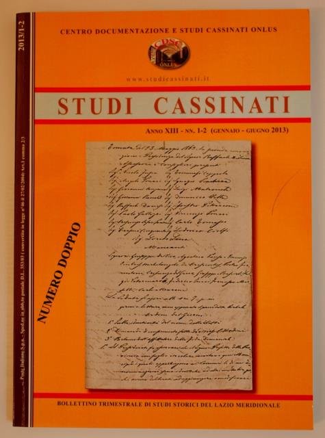 Studi Cassinati. Anno XIII – nn. 1-2 (gennaio-giugno 2013).