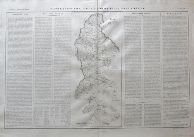 Tavola Geografica, Fisica e Storica della Valle Tiberina.