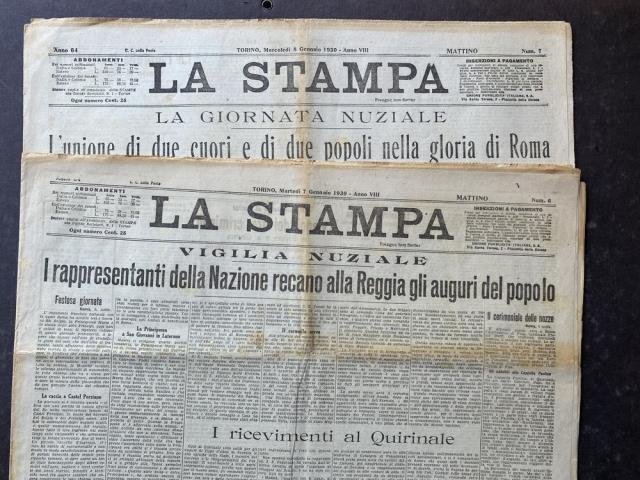 Titoli del 7 Gennaio 1930 e dell' 8 Gennaio 1930.