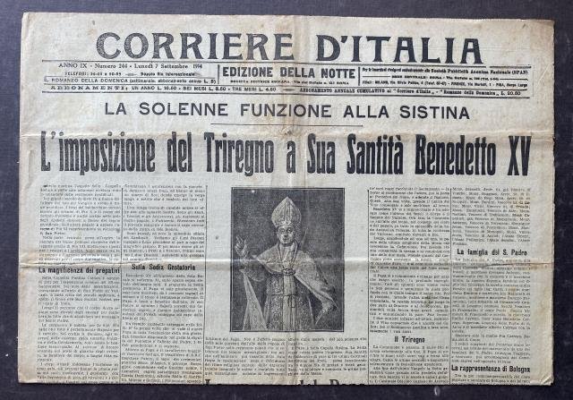 Titolo del 7 Settembre 1914.