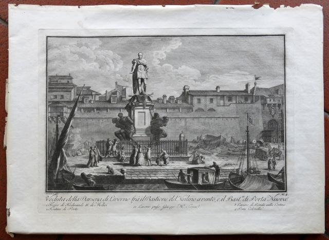 Veduta della Darsena di Livorno fra il Bastione del Mulino …
