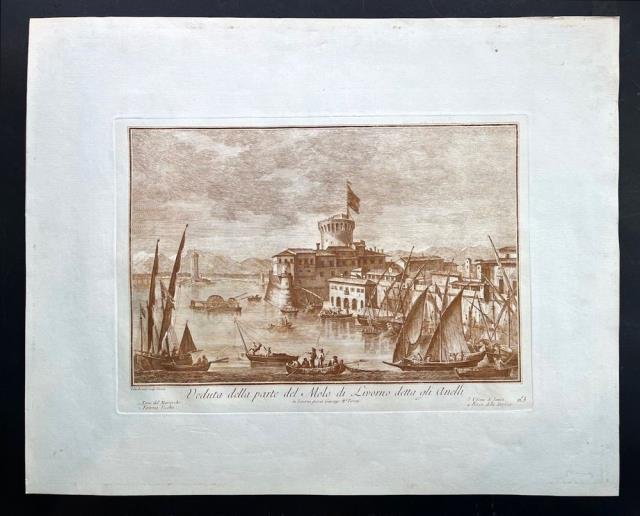 Veduta della parte del Molo di Livorno detta gli Anelli.