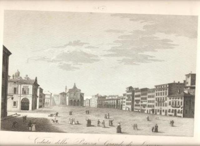 Veduta della Piazza Grande di Livorno.