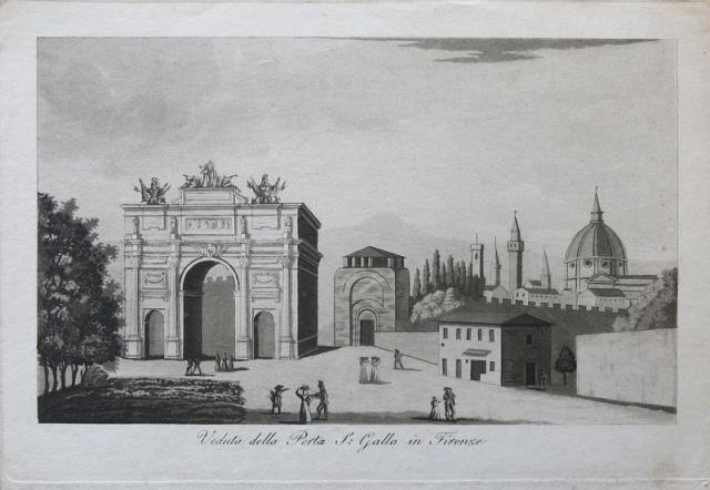 Veduta della Porta S. Gallo in Firenze.