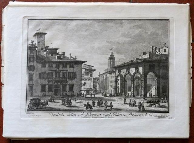 Veduta della Regia Dogana e del Palazzo Pretorio di Livorno.