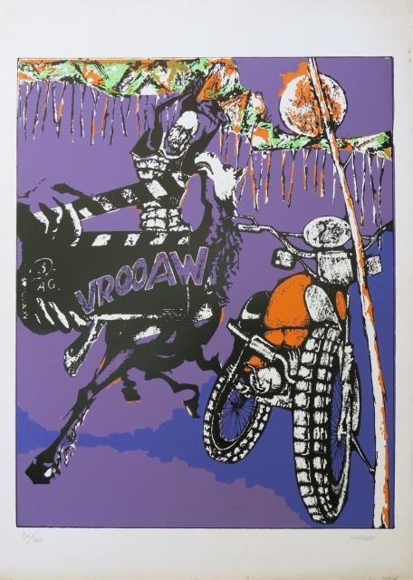 Vrooaw (Cavaliere con cavallo e motocicletta).