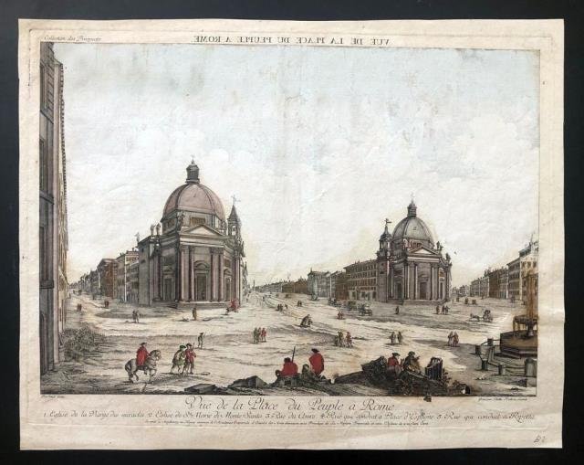 Vue de la Place du Peuple à Rome.1 Eglise de …