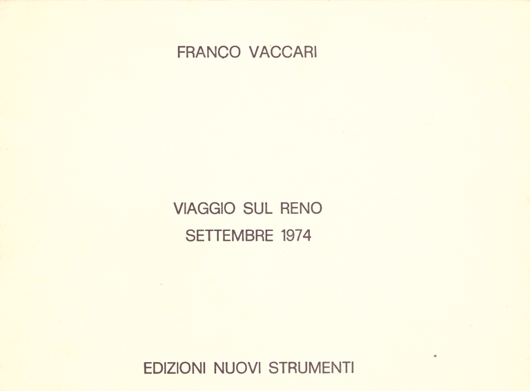 Viaggio sul Reno. Settembre 1974
