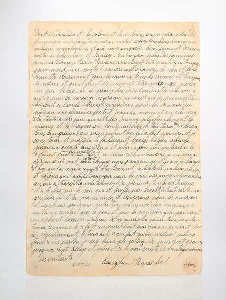 Testament politique autographe signé de Ravachol en grande partie inédit
