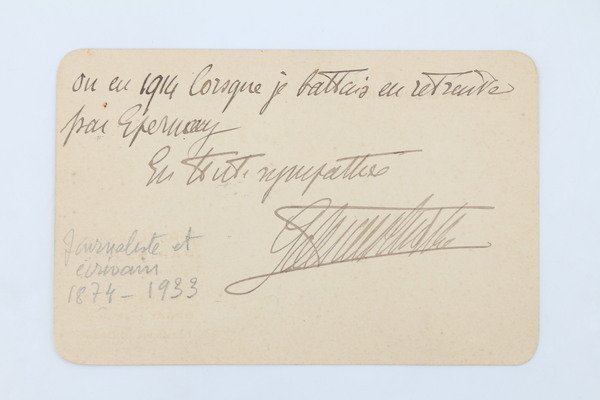 Carte de visite sur laquelle Gaston de Pawlowski a ajouté