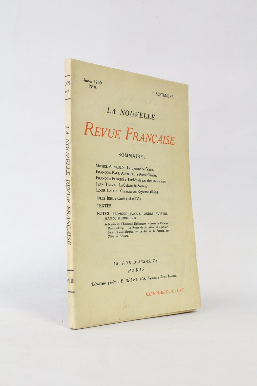 A André Chénier in La Nouvelle Revue française n°8 de …