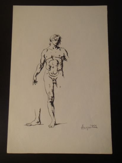 Académie d'homme 4 - Encre sur papier