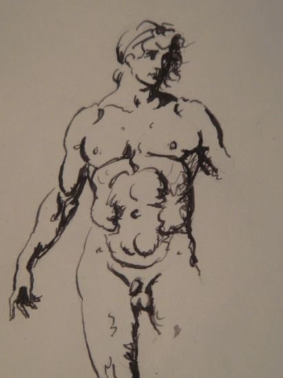 Académie d'homme 4 - Encre sur papier