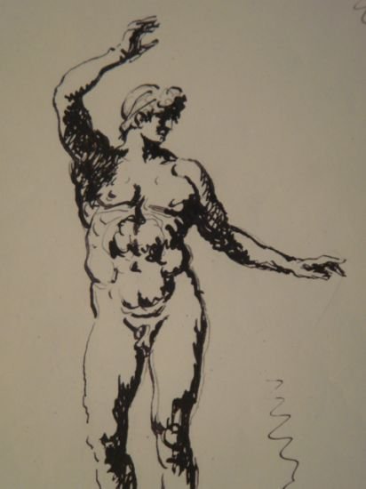 Académie d'homme 6 - Encre sur papier