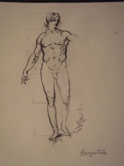 Académie d'homme 8 - Encre sur papier