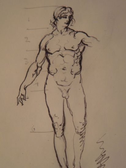 Académie d'homme 8 - Encre sur papier