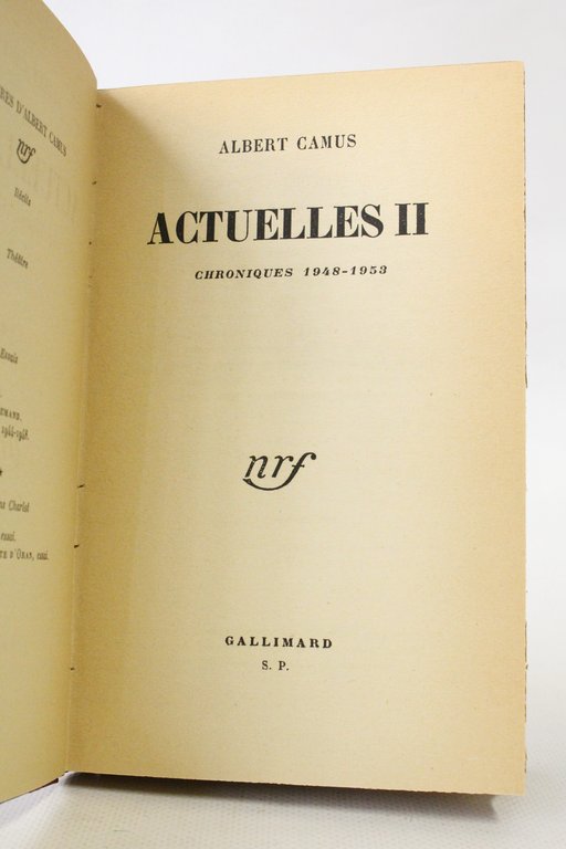 Actuelles II - Chroniques 1948-1953