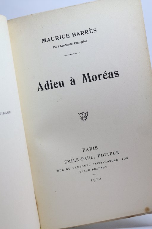 Adieu à Moréas