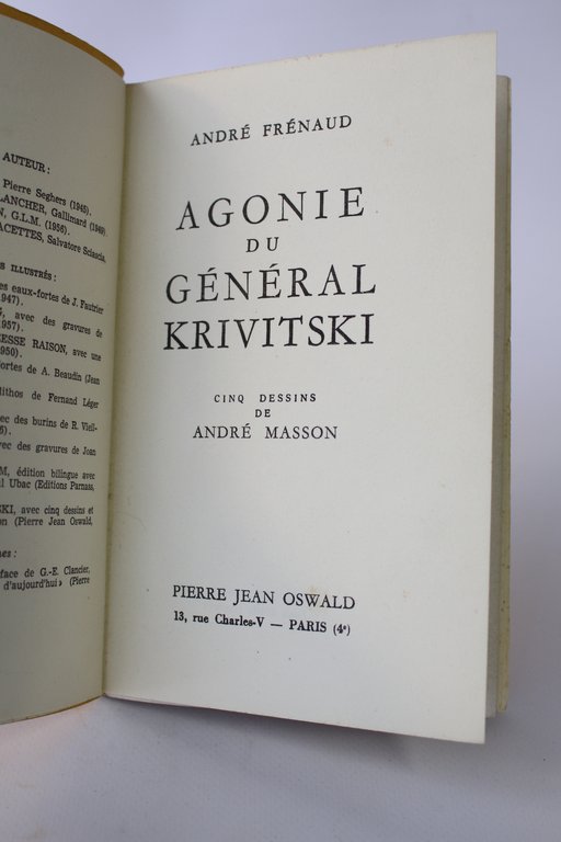 Agonie du Général Krivitski