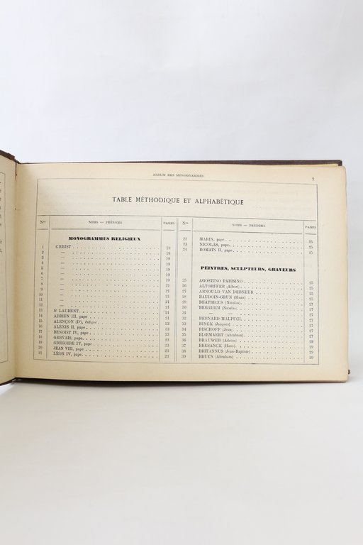 Album de monogrammes historiques, chiffres, marques, lettres