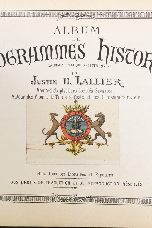 Album de monogrammes historiques, chiffres, marques, lettres