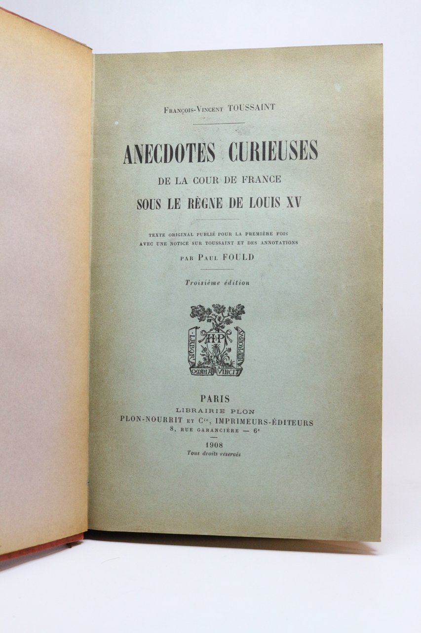 Anecdotes curieuses de la cour de France sous le règne …