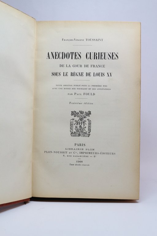 Anecdotes curieuses de la cour de France sous le règne …