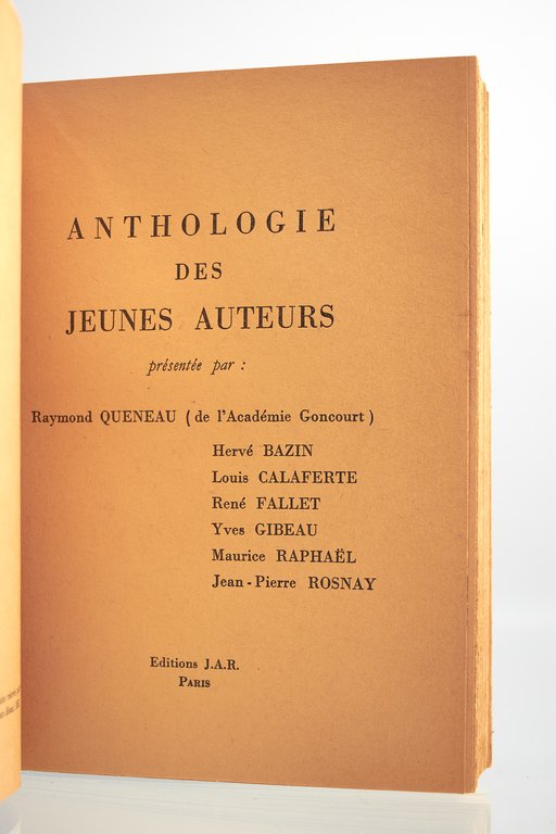 Anthologie des jeunes auteurs