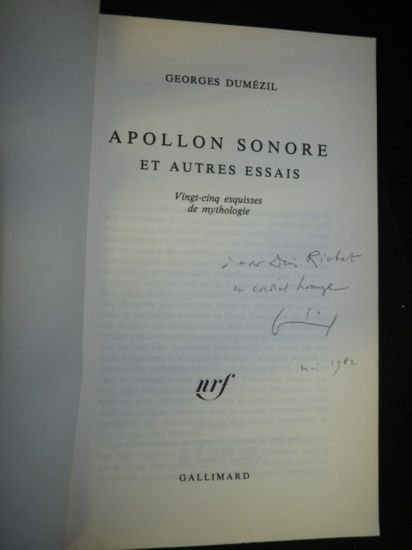 Apollon sonore et autres essais. Esquisses de mythologie