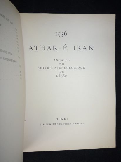 Athar-E-Iran. Annales du service archéologique de l'Iran. Année 1936 complète