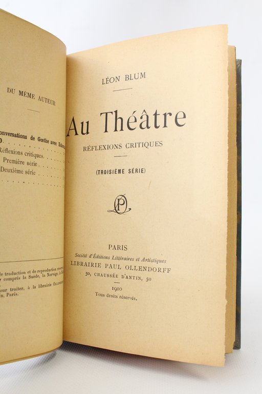 Au théâtre. Troisième série