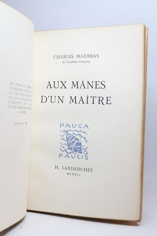 Aux mânes d'un maître