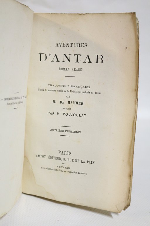 Aventures d'Antar, roman arabe